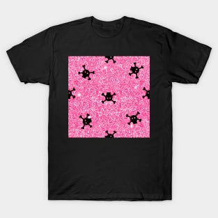 Bitty Skulls - Hot Pink Glitter T-Shirt